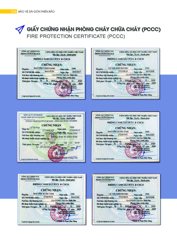 Chứng nhận phòng cháy chữa cháy - Dịch Vụ Bảo Vệ Sài Gòn Thiên Bảo - Công Ty Cổ Phần Dịch Vụ Bảo Vệ Sài Gòn Thiên Bảo
